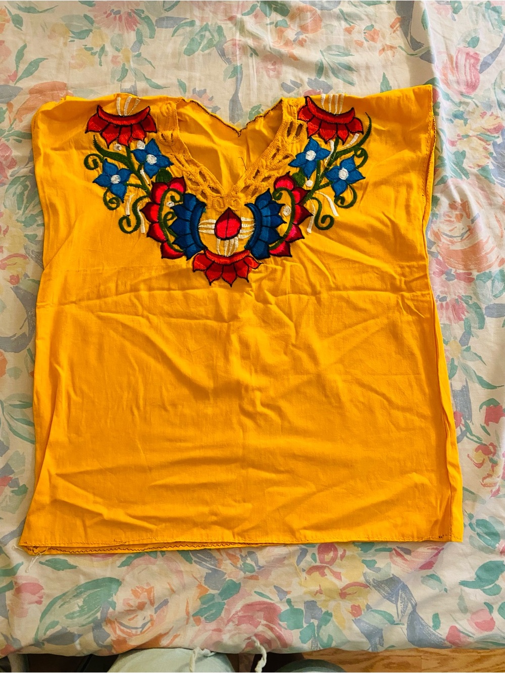 Guatemalan Hand Embroidered V-Neck Women’s Top